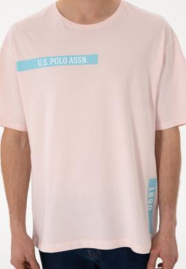 Erkek Comfort Fit Bisiklet Yaka Açık Pembe Tişört - 50306904016