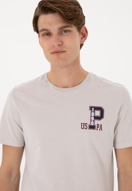 Erkek Regular Fit Bisiklet Yaka Açık Gri Tişört - 50306897086