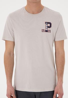 Erkek Regular Fit Bisiklet Yaka Açık Gri Tişört - 50306897086