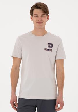 Erkek Regular Fit Bisiklet Yaka Açık Gri Tişört - 50306897086