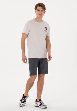 Erkek Regular Fit Bisiklet Yaka Açık Gri Tişört - 50306897086