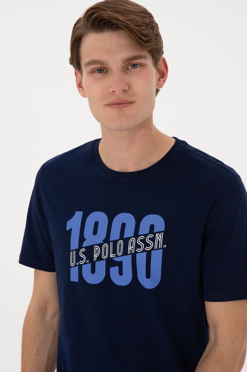 Erkek Regular Fit Bisiklet Yaka Lacivert Tişört