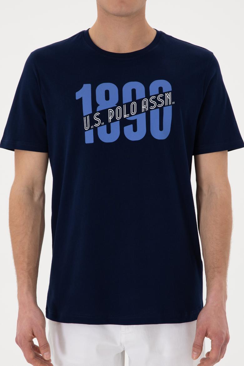 Erkek Regular Fit Bisiklet Yaka Lacivert Tişört - 50306922006