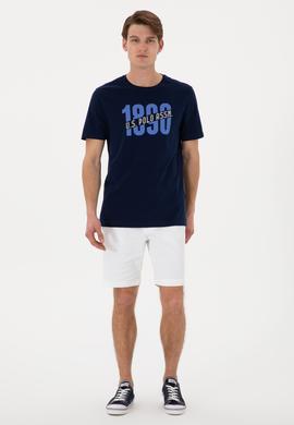 Erkek Regular Fit Bisiklet Yaka Lacivert Tişört - 50306922006