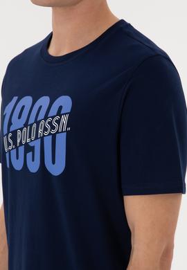 Erkek Regular Fit Bisiklet Yaka Lacivert Tişört - 50306922006