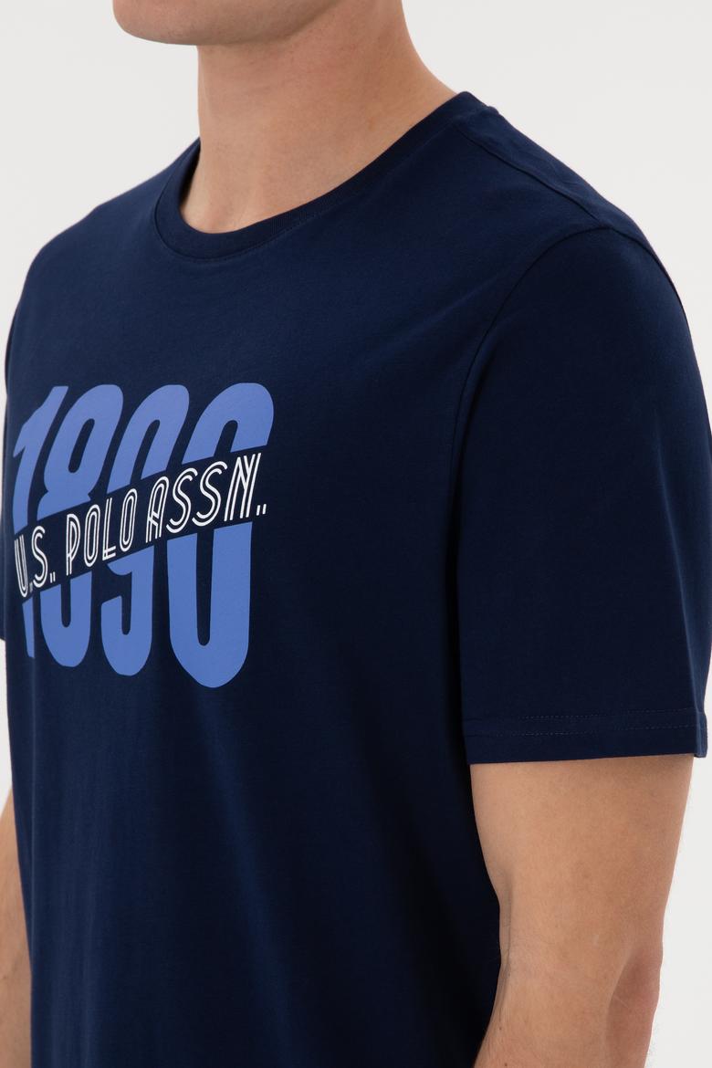 Erkek Regular Fit Bisiklet Yaka Lacivert Tişört - 50306922006