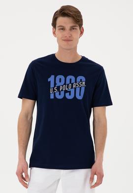 Erkek Regular Fit Bisiklet Yaka Lacivert Tişört - 50306922006