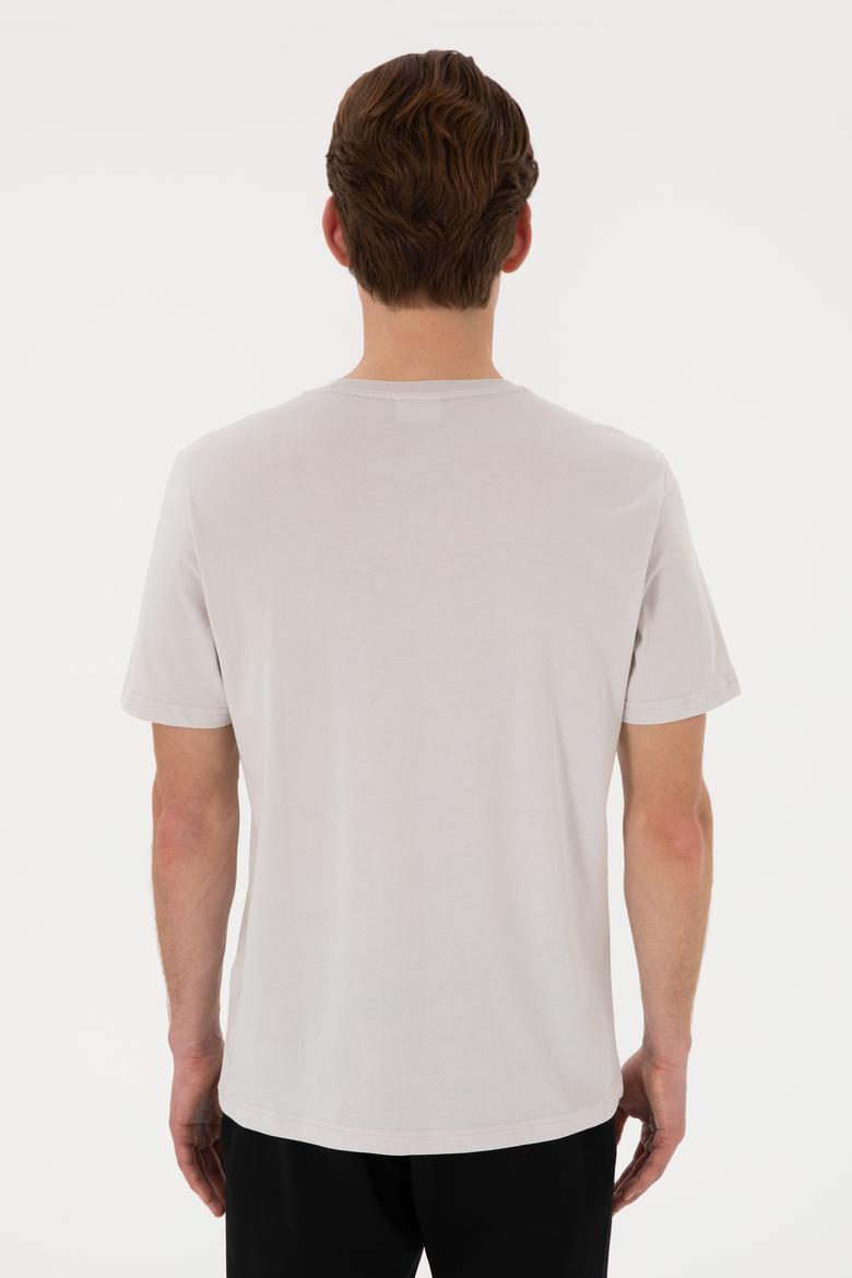 Erkek Regular Fit Bisiklet Yaka Açık Gri Tişört - 50306922017