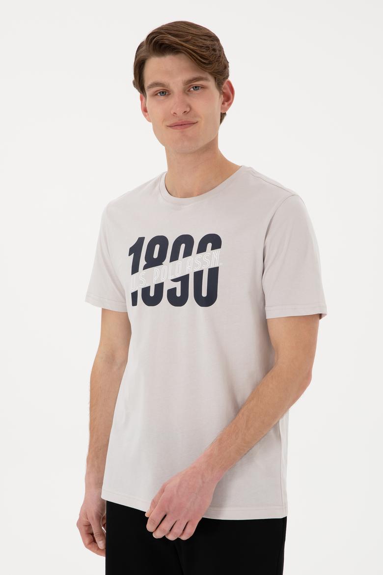 Erkek Regular Fit Bisiklet Yaka Açık Gri Tişört - 50306922017