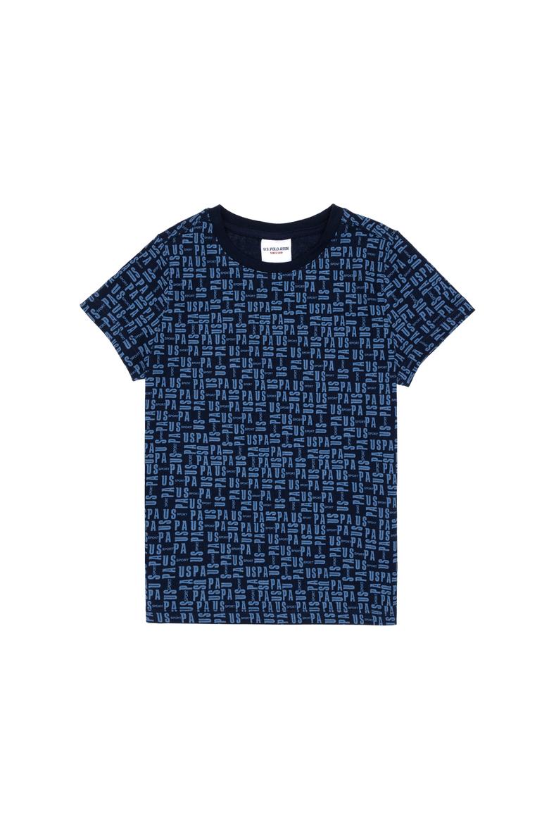 Erkek Çocuk Açık Lacivert Bisiklet Yaka Tişört