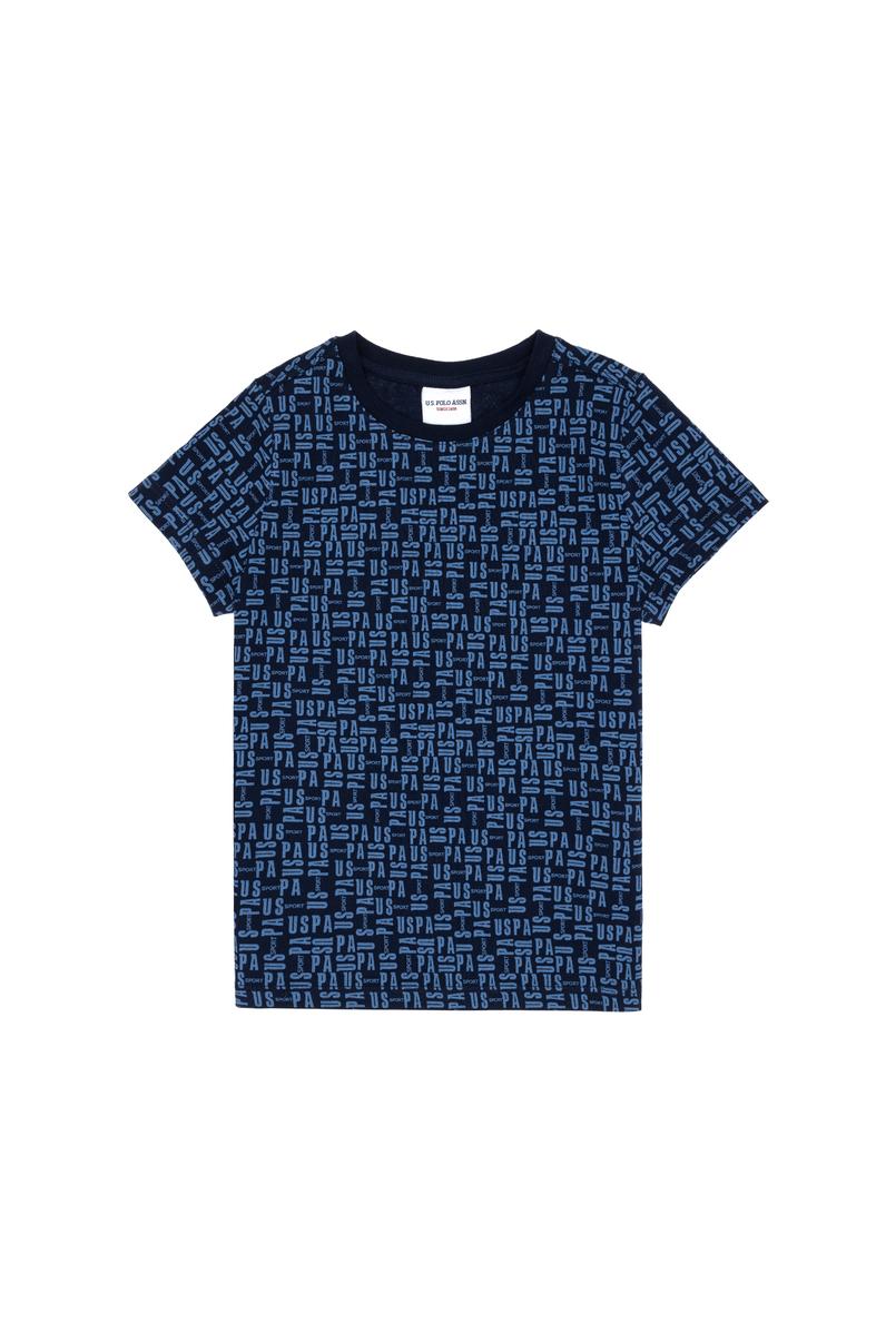 Erkek Çocuk Açık Lacivert Bisiklet Yaka Tişört