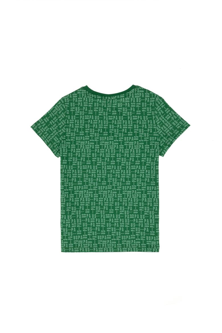 Erkek Çocuk Yeşil Bisiklet Yaka Tişört - 50307144019