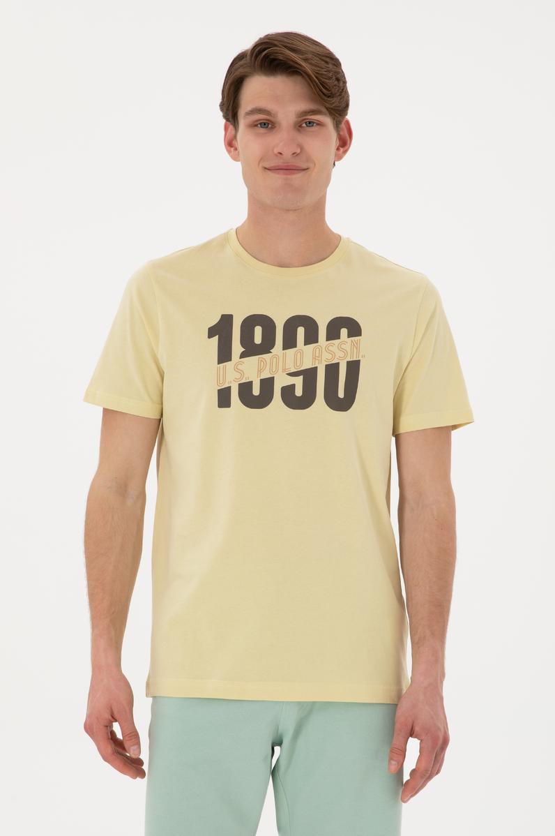 Erkek Regular Fit Bisiklet Yaka Açık Haki Tişört