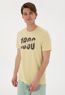 Erkek Regular Fit Bisiklet Yaka Açık Haki Tişört - 50306922026