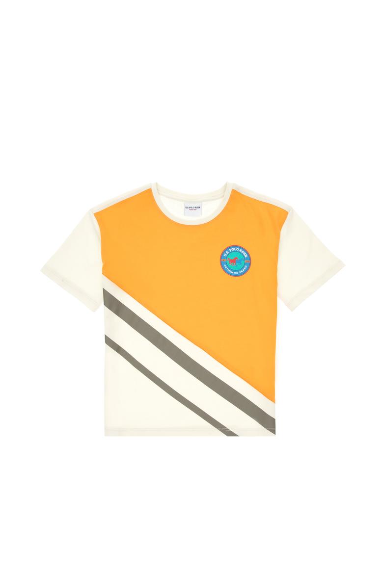 Erkek Çocuk Turuncu Comfort Bisiklet Yaka Tişört