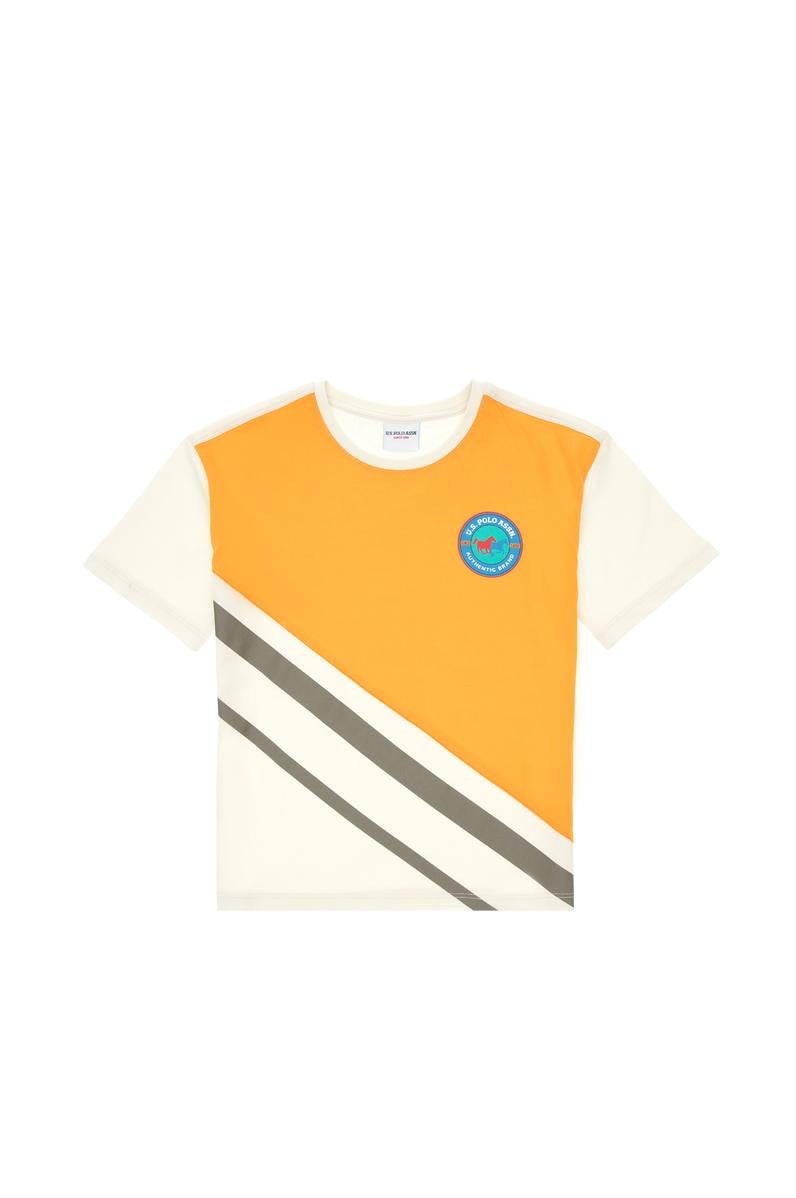Erkek Çocuk Turuncu Comfort Bisiklet Yaka Tişört