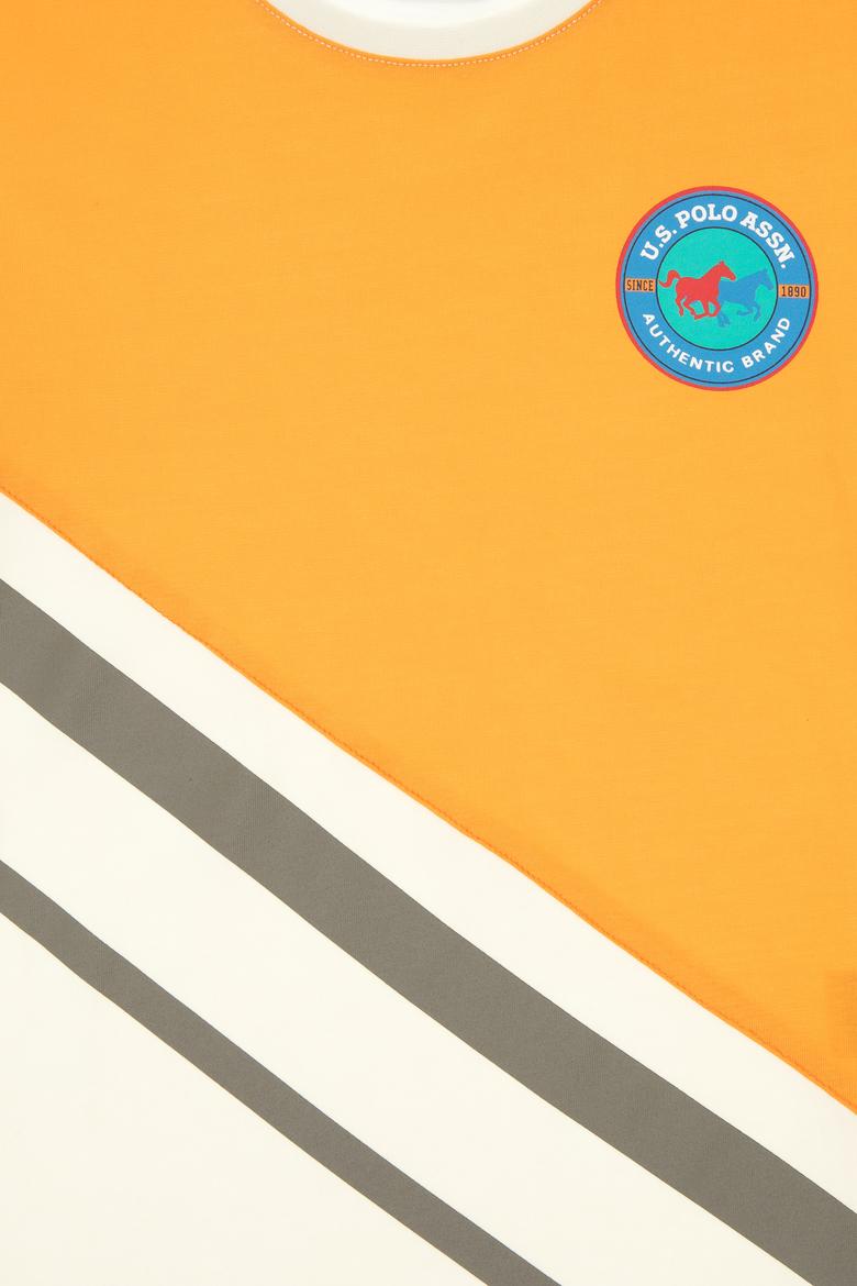 Erkek Çocuk Turuncu Comfort Bisiklet Yaka Tişört - 50307155024