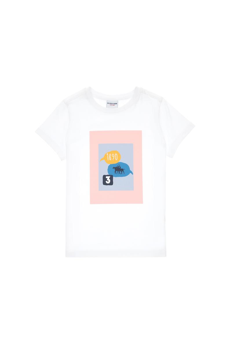 Erkek Çocuk Beyaz Bisiklet Yaka Tişört - 50307152019