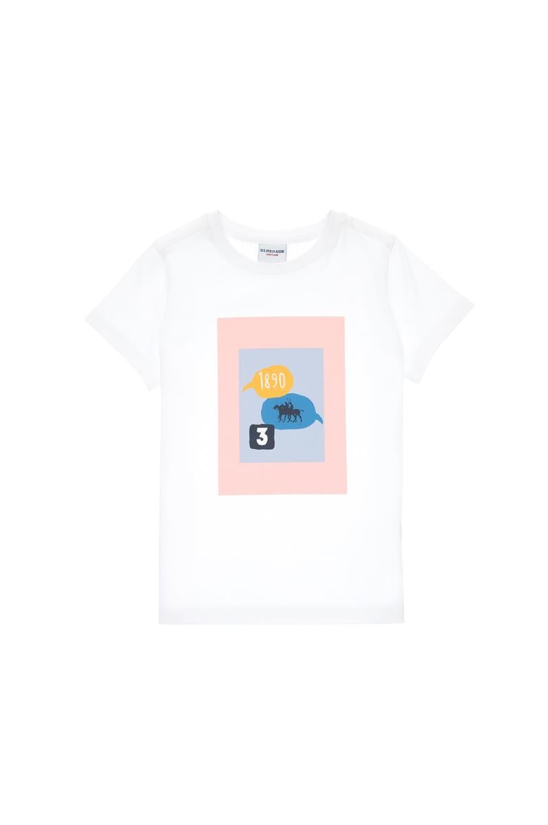 Erkek Çocuk Beyaz Bisiklet Yaka Tişört