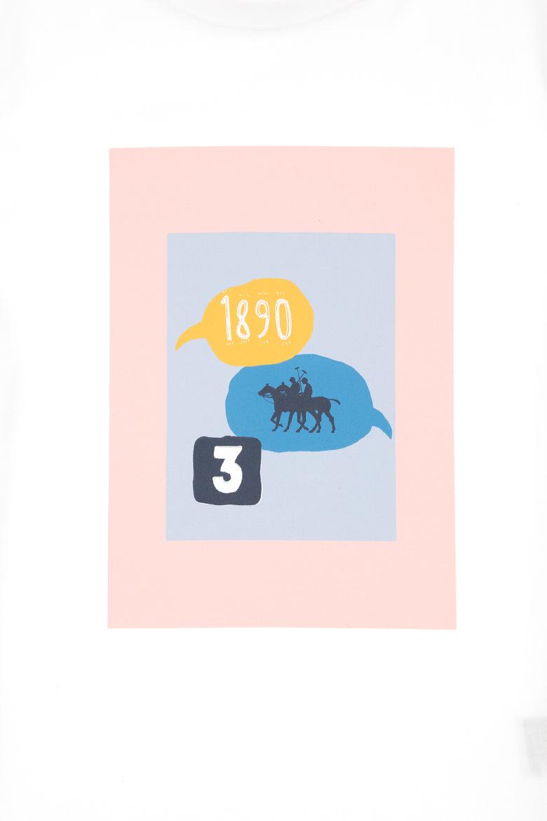 Erkek Çocuk Beyaz Bisiklet Yaka Tişört - 50307152019