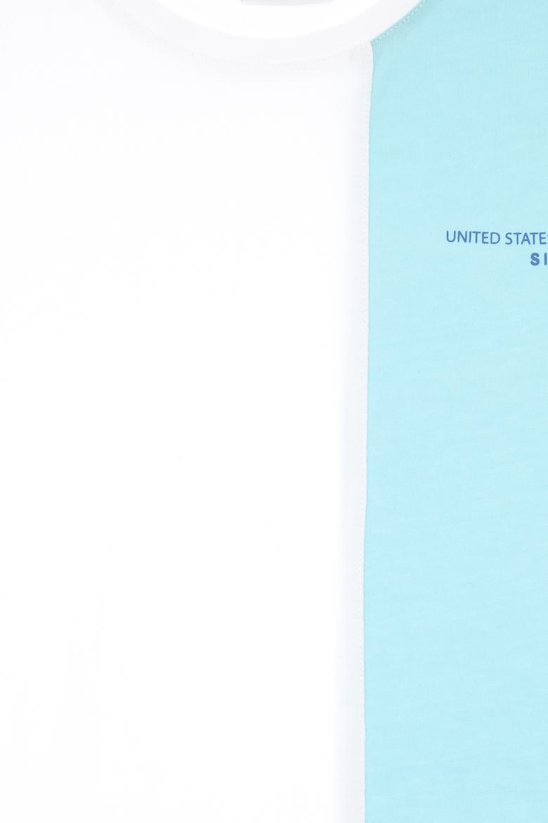 Erkek Çocuk Beyaz Oversize Bisiklet Yaka Tişört - 50307163033