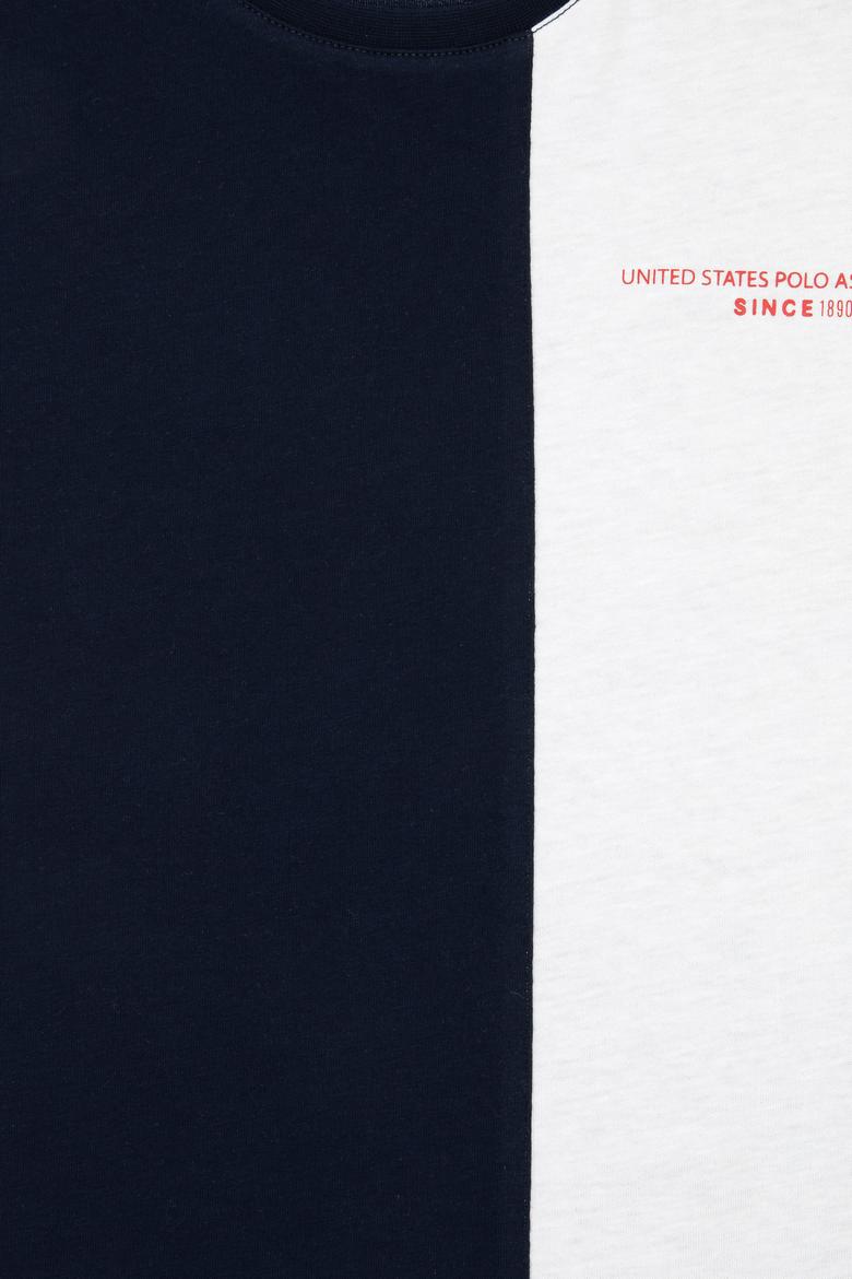 Erkek Çocuk Lacivert Oversize Bisiklet Yaka Tişört - 50307163014