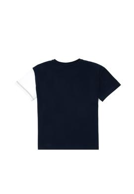 Erkek Çocuk Lacivert Oversize Bisiklet Yaka Tişört - 50307163014