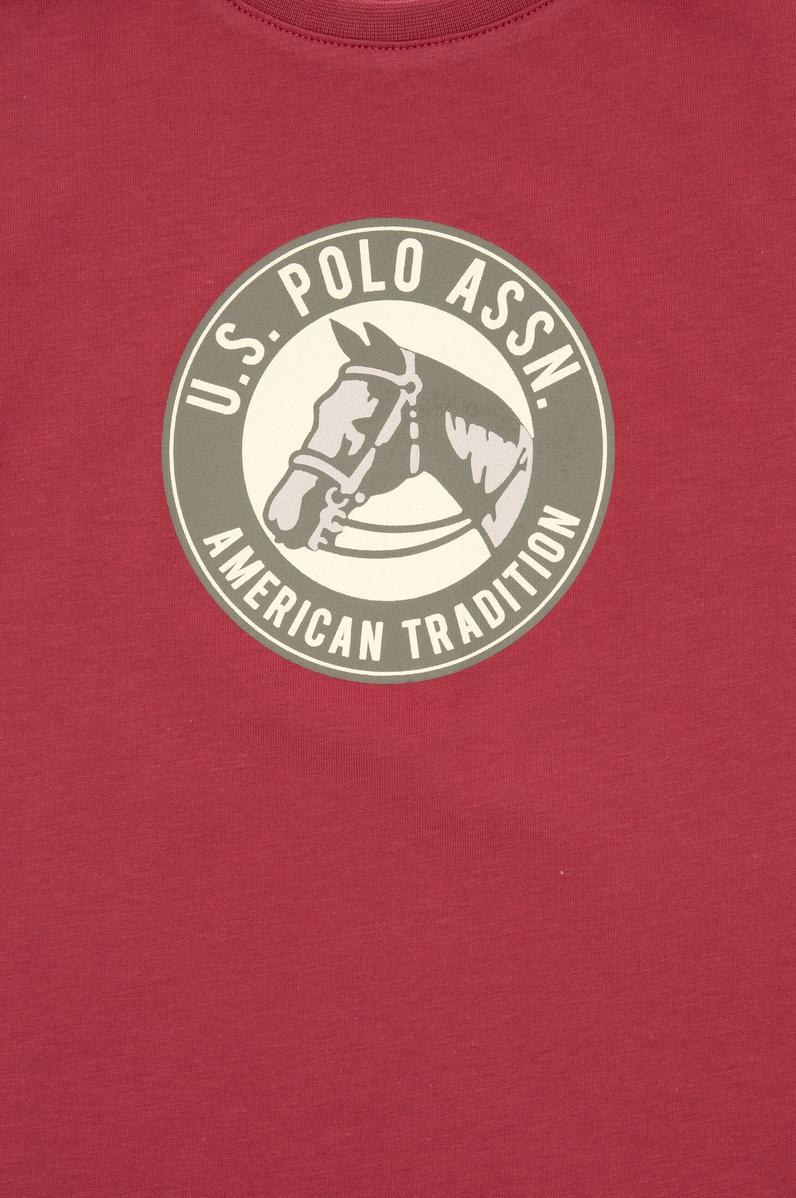 Erkek Çocuk Vişne Oversize Bisiklet Yaka Tişört