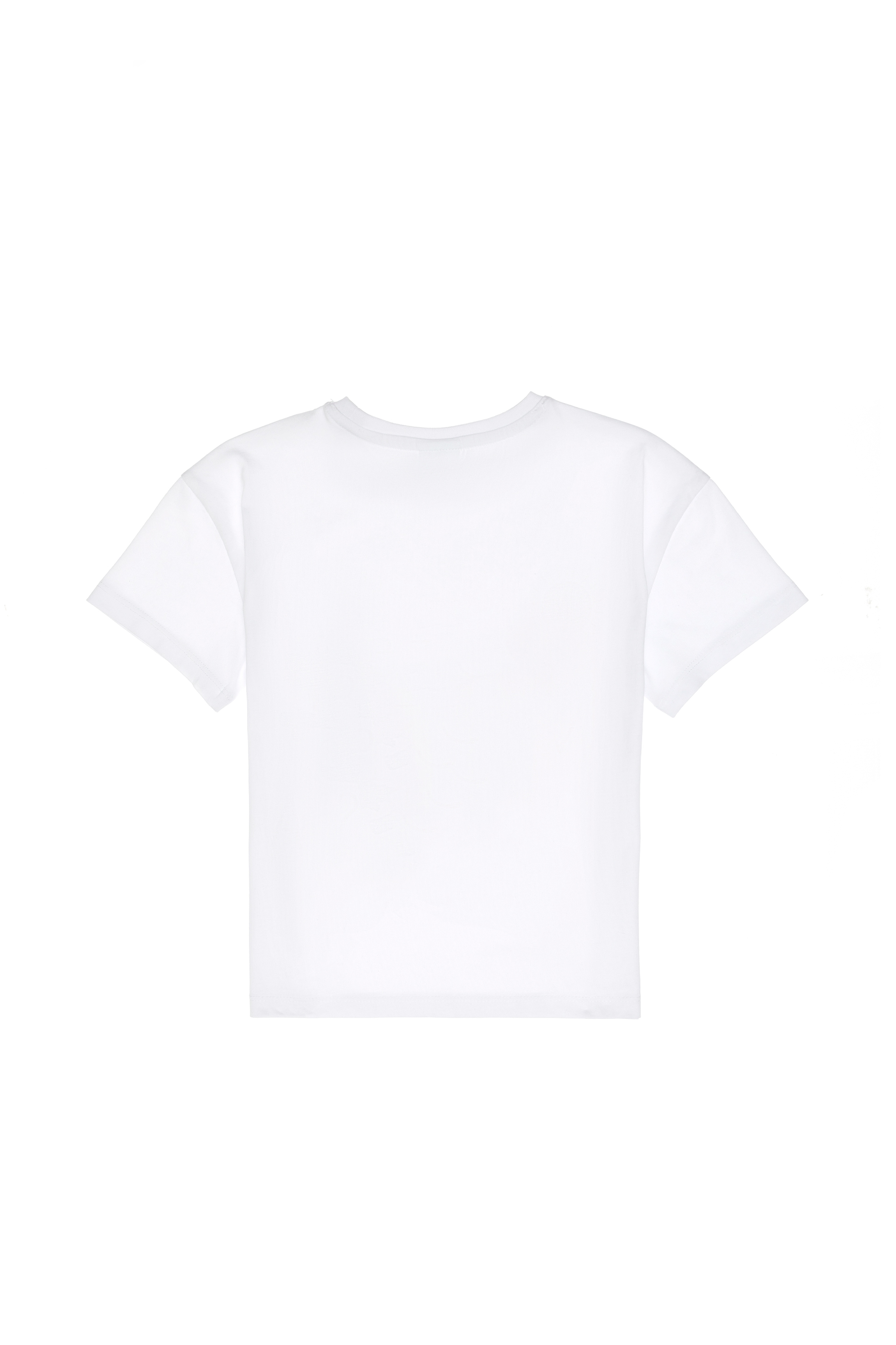 Erkek Çocuk Beyaz Oversize Bisiklet Yaka Tişört - Image 3