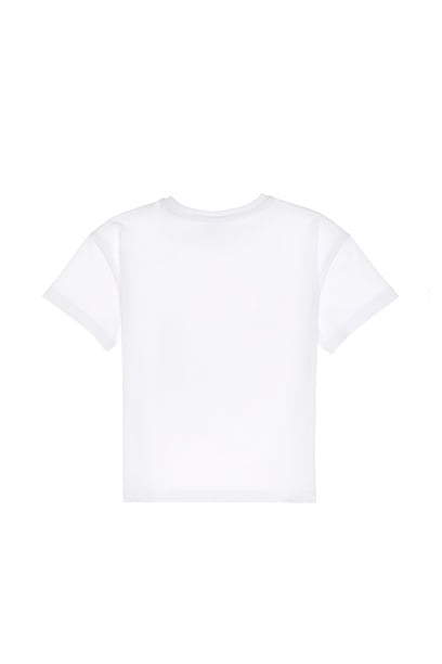 Erkek Çocuk Beyaz Oversize Bisiklet Yaka Tişört