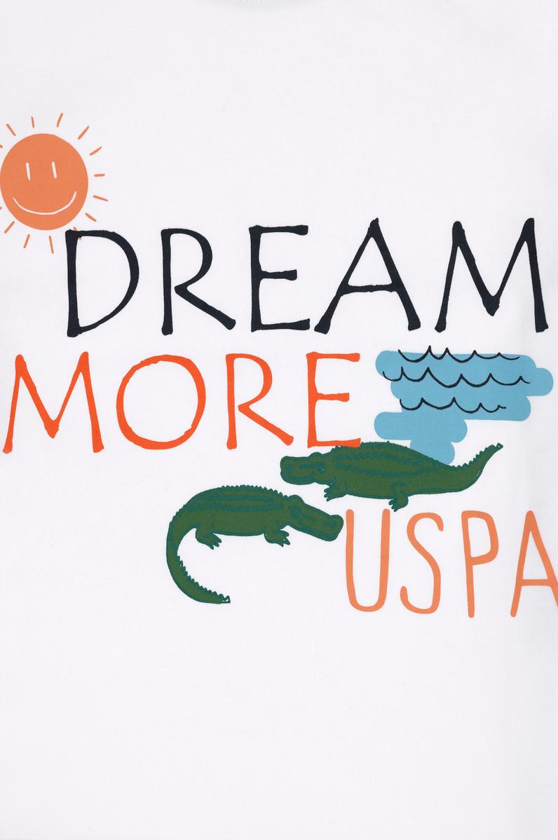 Erkek Çocuk Beyaz Oversize Bisiklet Yaka Tişört