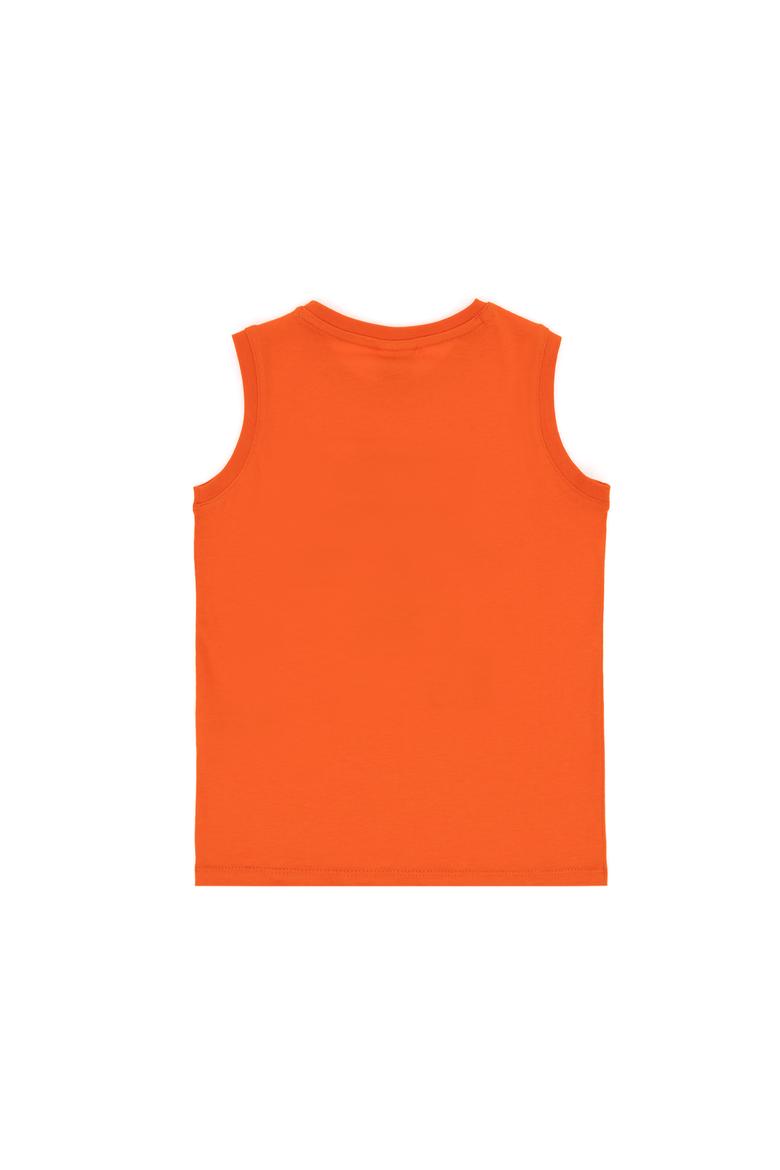 Erkek Çocuk Nar Çiçeği Kolsuz Bisiklet Yaka Tişört - 50307168026