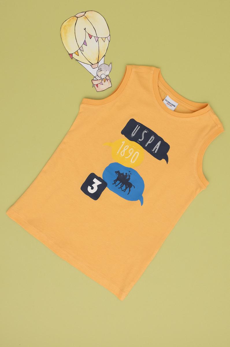 Erkek Çocuk Kavun Kolsuz Bisiklet Yaka Tişört