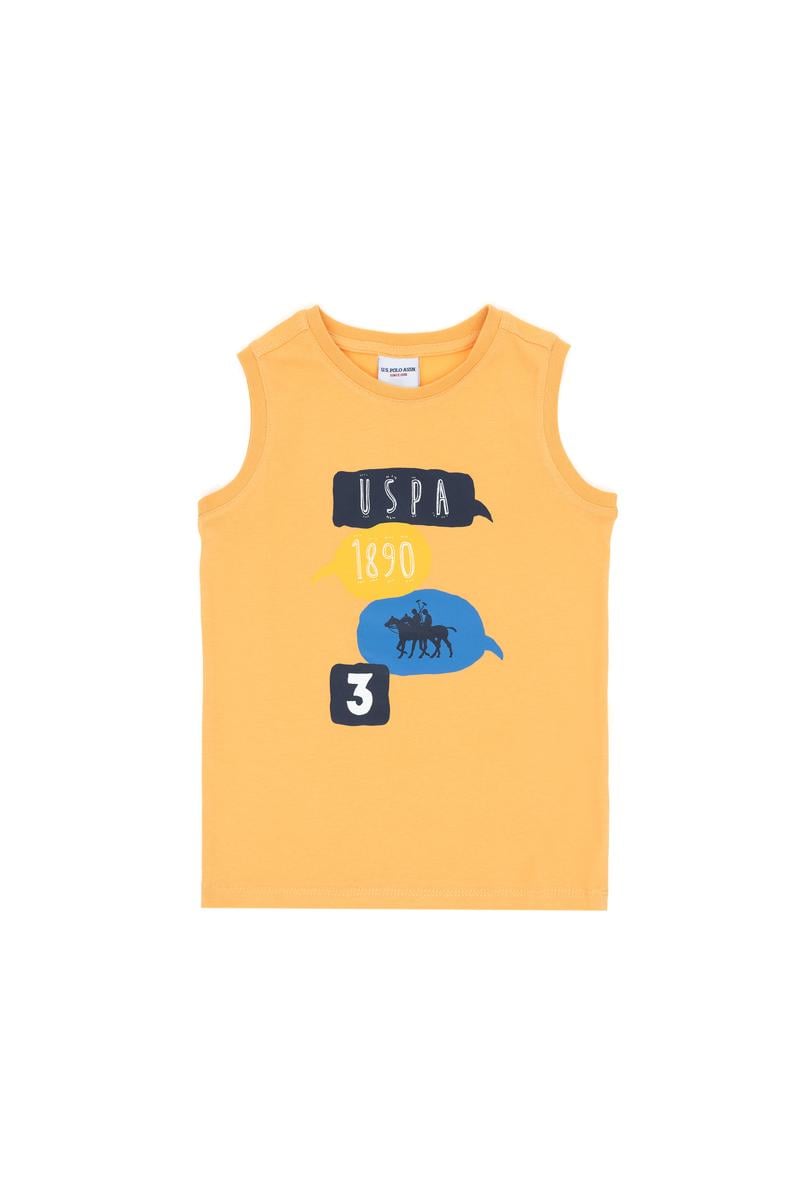 Erkek Çocuk Kavun Kolsuz Bisiklet Yaka Tişört