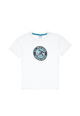 Erkek Çocuk Beyaz Oversize Bisiklet Yaka Tişört - 50307173004