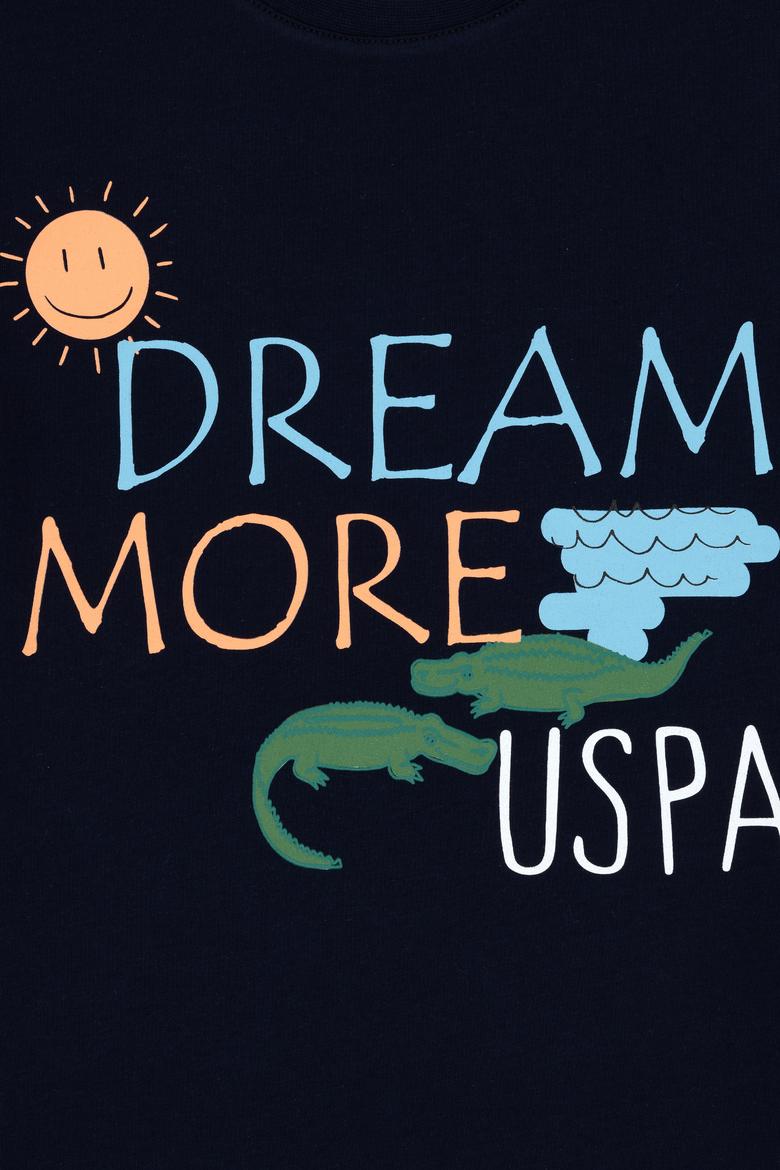 Erkek Çocuk Lacivert Oversize Bisiklet Yaka Tişört - 50307164020