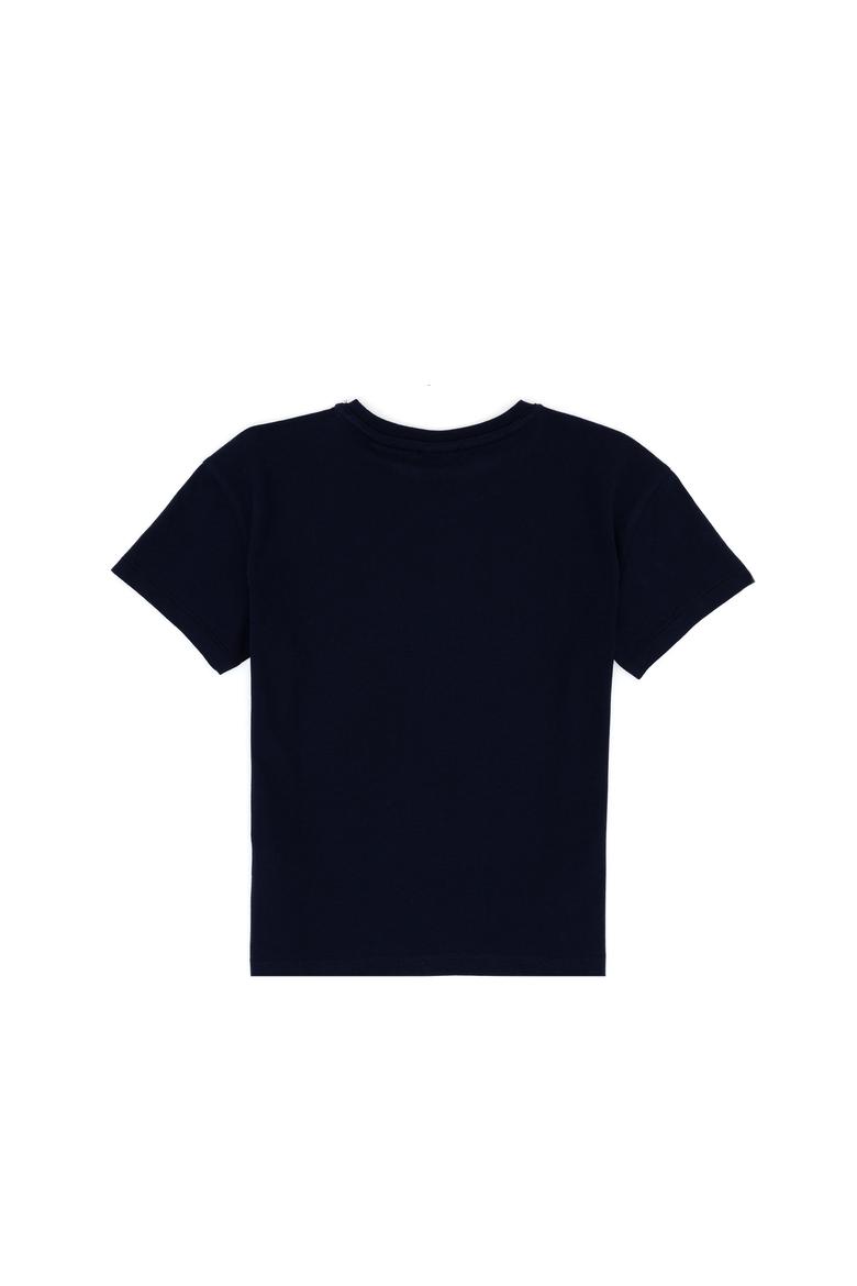 Erkek Çocuk Lacivert Oversize Bisiklet Yaka Tişört - 50307164020