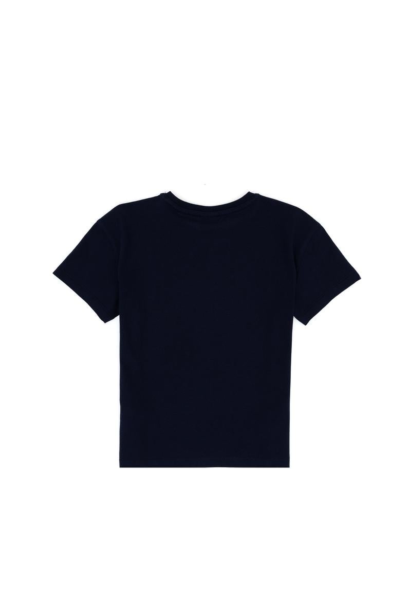 Erkek Çocuk Lacivert Oversize Bisiklet Yaka Tişört