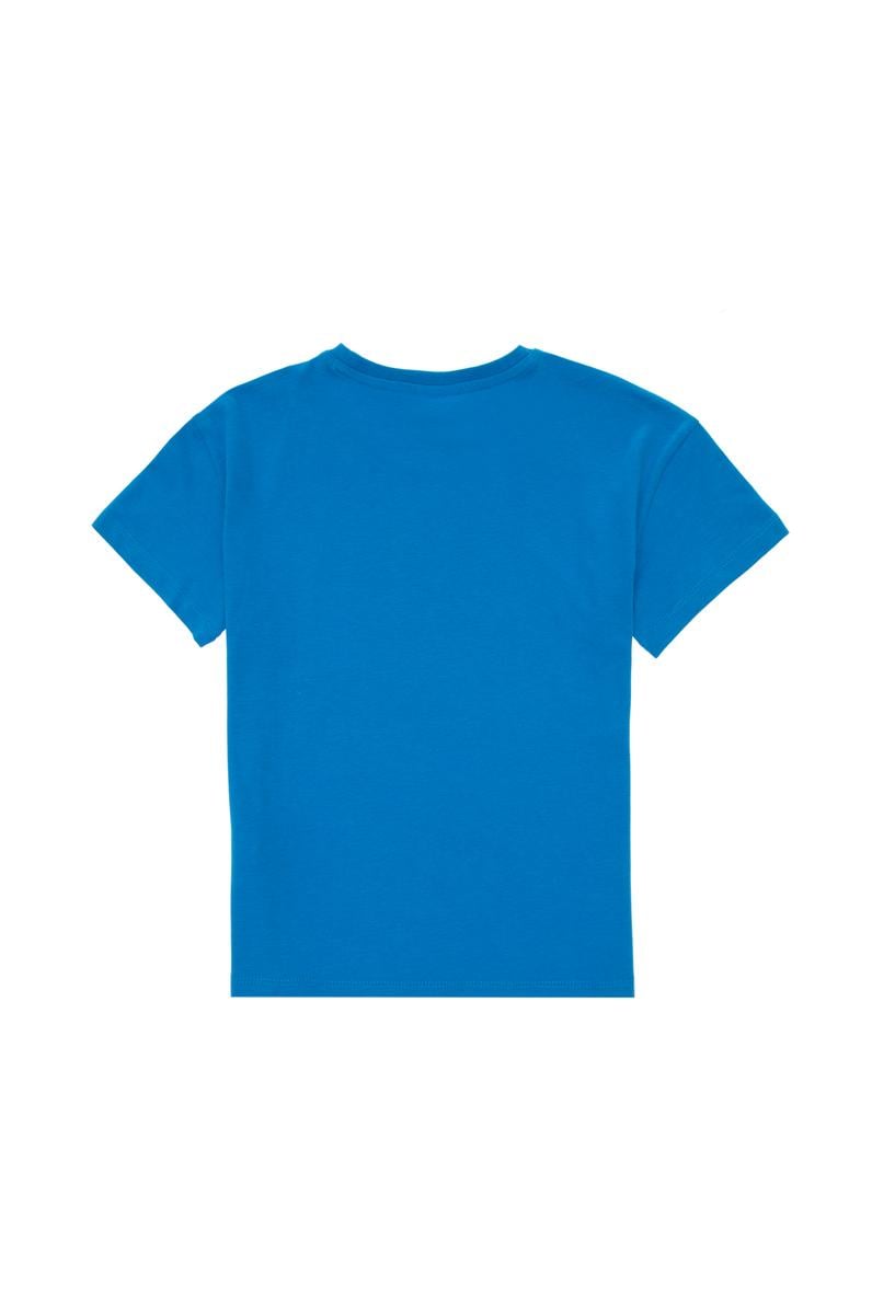 Erkek Çocuk Kobalt Oversize Bisiklet Yaka Tişört