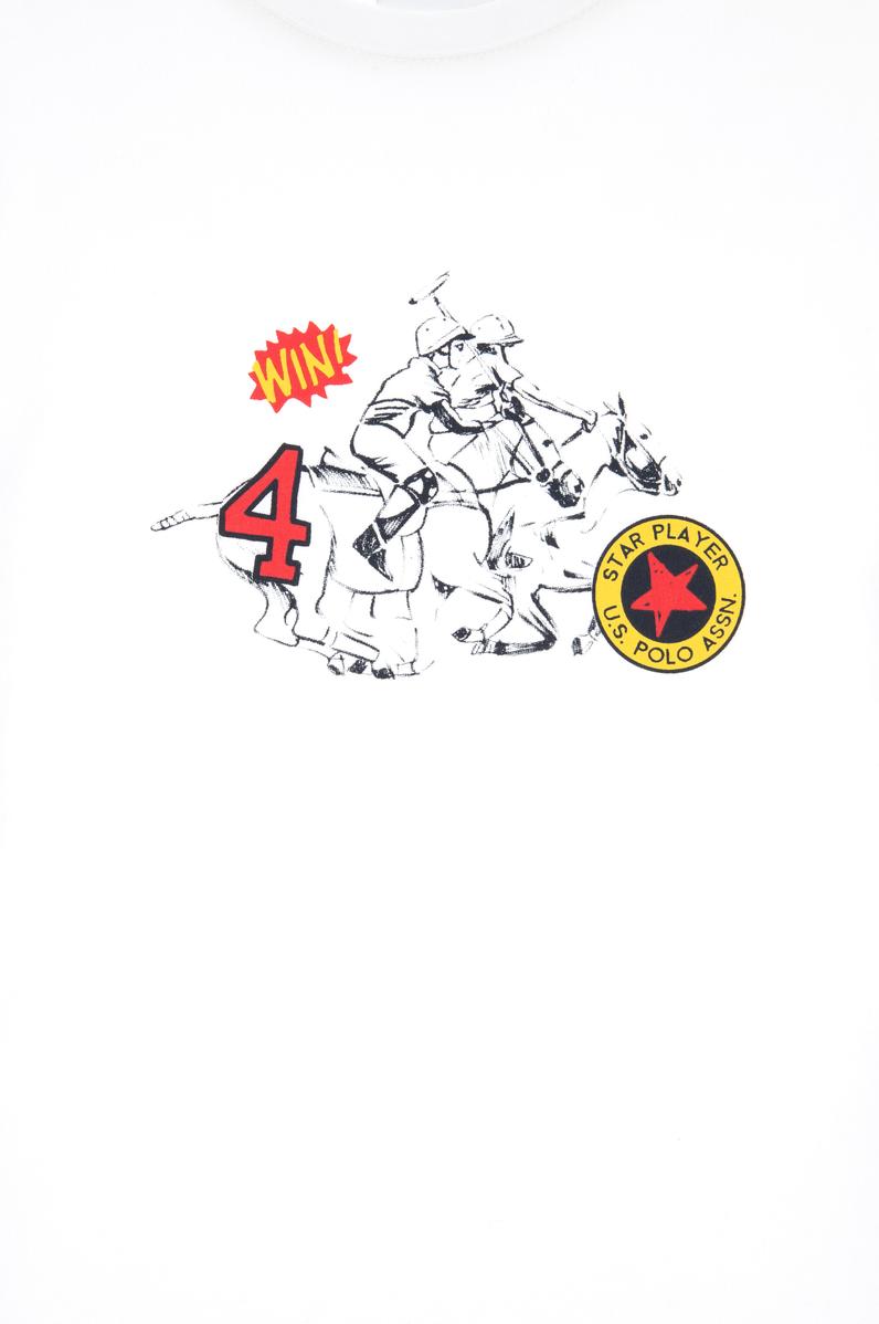 Erkek Çocuk Beyaz Comfort Bisiklet Yaka Tişört