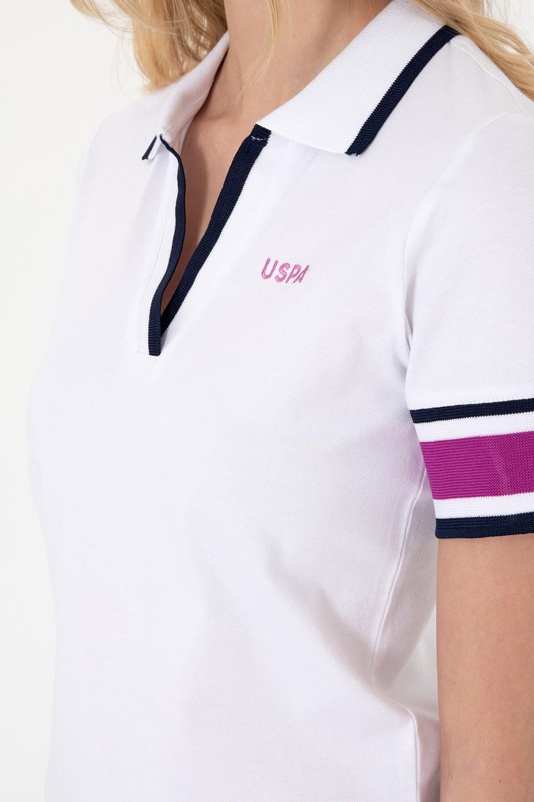 Kadın Beyaz Polo Yaka Tişört - 50308370007