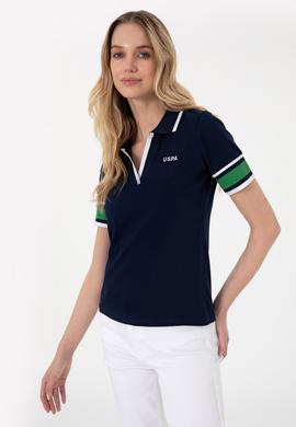 Kadın Lacivert Polo Yaka Tişört - 50308370011