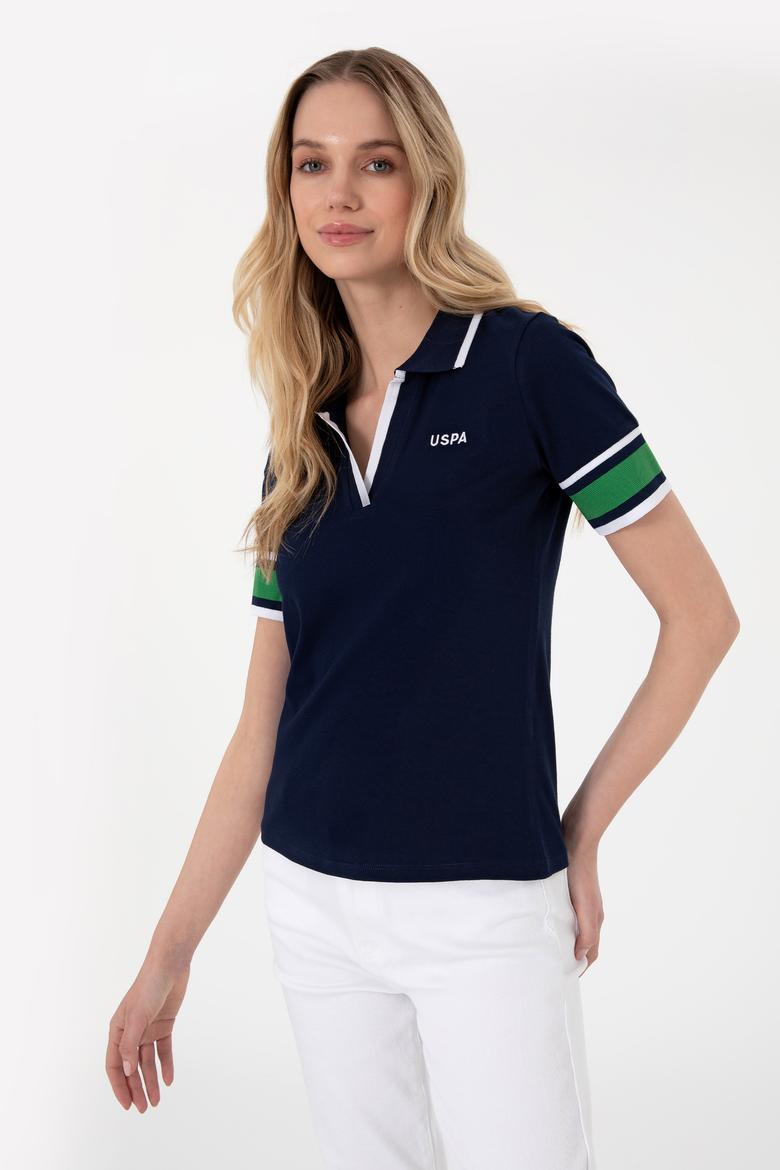 Kadın Lacivert Polo Yaka Tişört - 50308370011