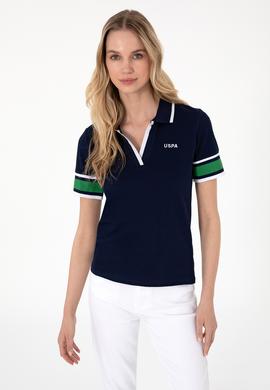 Kadın Lacivert Polo Yaka Tişört - 50308370011