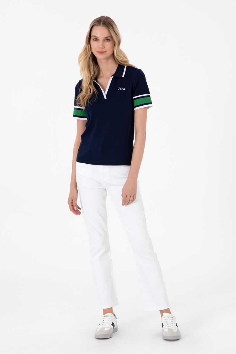 Kadın Lacivert Polo Yaka Tişört - 50308370011