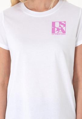 Kadın Beyaz Bisiklet Yaka Tişört - 50311719012