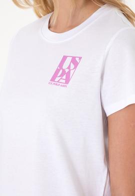 Kadın Beyaz Bisiklet Yaka Tişört - 50311719012