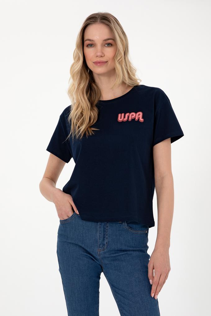 Kadın Lacivert Bisiklet Yaka Tişört