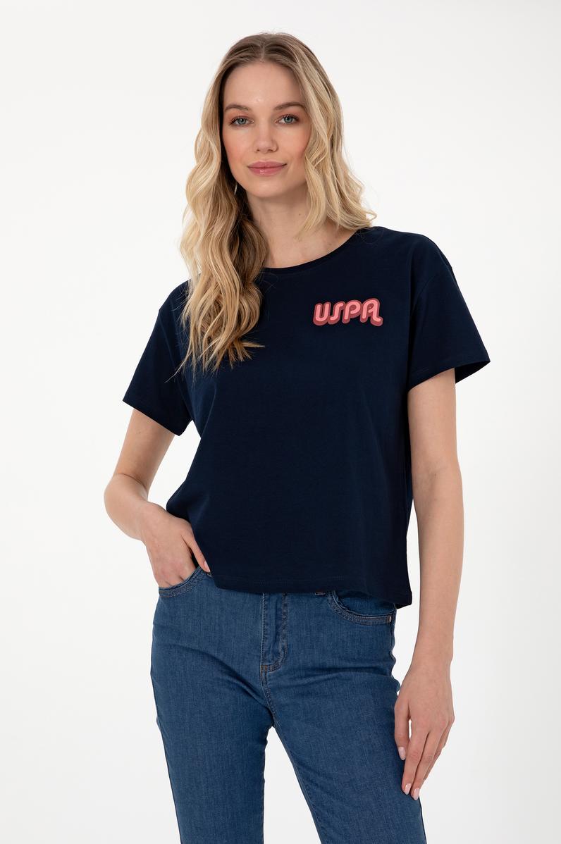 Kadın Lacivert Bisiklet Yaka Tişört