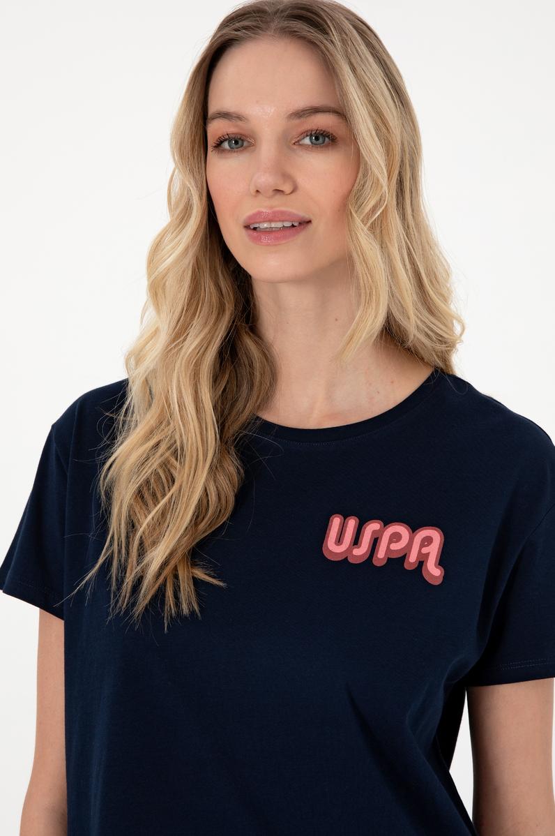 Kadın Lacivert Bisiklet Yaka Tişört